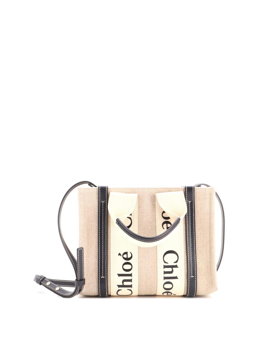 Chloe Woody Tote Canvas With Leather #331918C10B